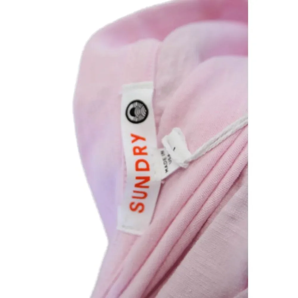 Sundry Womens Short Sleeve Scoop Neck Mini Shirt Dress Pink Cotton Size 1